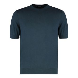 Ermenegildo Zegna Round-neck Knitwear, male, Green, Size: 5XL Short Sleeve Sweater