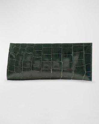 Abas Men & apos;s Glazed Alligator Leather Eyewear Case