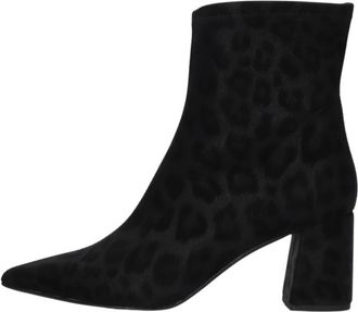 Notre-V 2478C Enkellaarsjes - Dames - Laarzen met Hak - Zwart - 38 EU - Leer - Schoenen