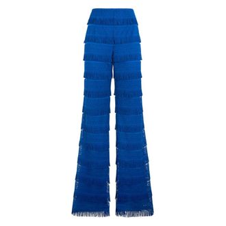 Alberta Ferretti High Waist Flared Trousers - female - Alberta Ferretti - Wide Trousers - Blue - M - Trousers