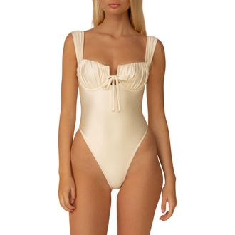 Montce Swim Petal One-Piece Swimsuit in Cream Silkie at Nordstrom, Size X-Large