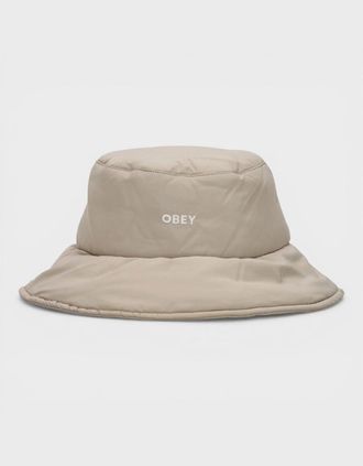 Obey Mens Logo Bucket Hat Silver Grey - Tan - Size: O/S