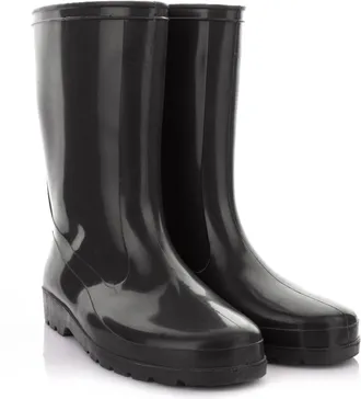 Lemigo IGA Womens Wellington Boots Waterproof Half Bohe Rain Boots Garden Shoes Green Black IGA 36-42 EU, black, 7 UK
