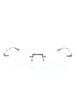 Montblanc frameless-design square-shape glasses - Silver