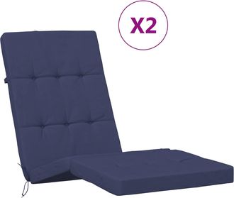 vidaXL Coj&iacute;n De Exterior 2 Uds. Tela Azul Marino 180 X 55 X 7 Cm Vidaxl