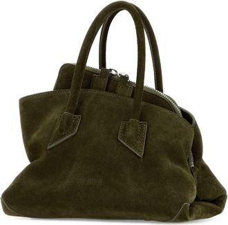 The Attico Womens Army Green Suede Mini La Passeggiata Handbag Khaki Borse A Mano Bag