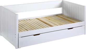 Vente-Unique Vente-unique - Letto A Scomparsa Con Cassetto - 90 X 190 O 174 X 190 Cm - Pino E Mdf - Con Rete A Pettine E Cassetto - Bianco Alfiero Ii