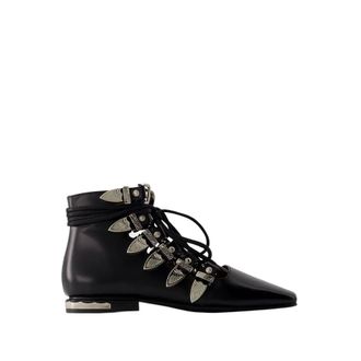 Toga Archives Lace-up Boots, female, Black, Size: 5 1/2 US Aj1284 Ankle Boots - Toga Pulla - Leather - Black