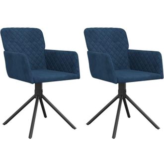 vidaXL Sillas De Comedor Giratorias 2 Uds Terciopelo Azul Vidaxl