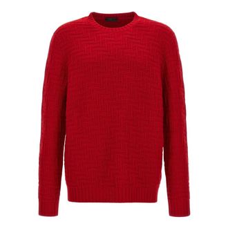 Prada Trui met ronde hals van wol en kasjmier - Heren - Truien - Rood - Maat: XL Wol