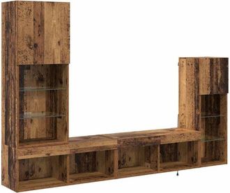 vidaXL TV Wall Units Wall-mounted 4 pcs Old Wood Engineered Wood vidaXL