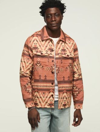 Lucky Brand Mens Jacquard Shirt Jacket