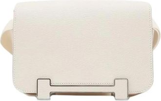 Herm&egrave;s Pre-owned Geta Crossbody Bag - Dames - Vintage Schoudertas - Wit - ONE Size - Leer - Vintage