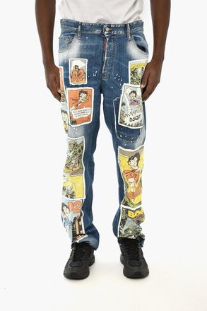 Dsquared2 Jeans 642 with Distressed Effect and Betty Boop Patch 20cm Dsquared2