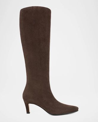 Veronica Beard Aisla 60MM Suede Knee-High Boots