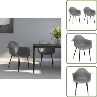 vidaXL Sedie ergonomiche - vidaXL Sedie da Pranzo 2 pz Grigie in PP - Sedie minimaliste