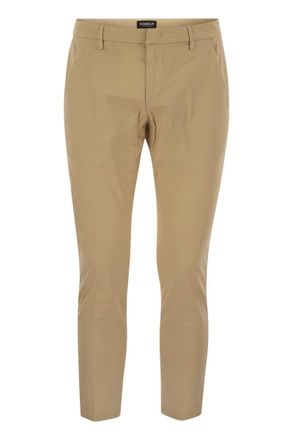 Dondup Mens Alfredo - Slim-fit Cotton Trousers - Tan - Size 31 (Waist)