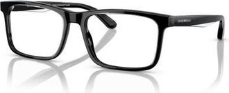 Emporio Armani 56mm Rectangle optical glasses in Black at Nordstrom