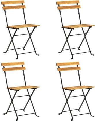 vidaXL Vidaxl - Folding Bistro Chair 4 pcs Solid Acacia Wood