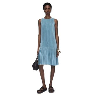 Joseph Joseph, Short Dresses, female, Blue, Size: S Rida Pleated Satin Dress