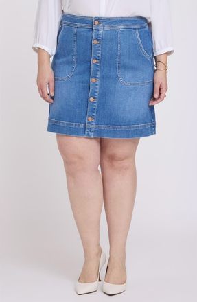 NYDJ High Waist Utility Denim Skirt in Blue Paradise at Nordstrom, Size 14 W