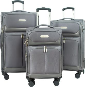 Izod Ocean Soft Shell Lightweight Expandable 360 Dual Spinning Wheels Combo Lock 28, 24, 20 3 Piece Luggage Set