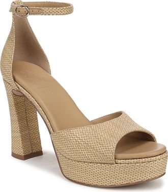 Naturalizer Delphie Ankle Strap Platform Sandal in Natural/Dune Dust Tan at Nordstrom, Size 6.5