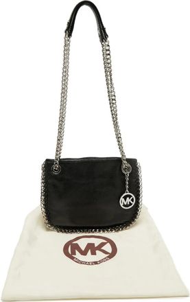 Michael Michael Kors Chelsea leren crossbodytas met ketting afwerking - Zwart