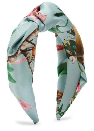 La DoubleJ LA Double J Love Knot Printed Satin Headband - Blue - One Size