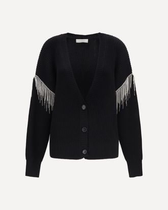 Sportmax Cardigan Pagine in lana vergine con dettagli brillanti Woman XS