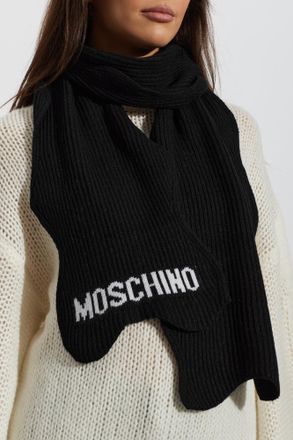 Moschino Scarf With Logo, Unisex, Black
