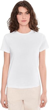 Pact Luxe Signature Crew Neck T-Shirts Womens Clothing White : MD, Cotton/Elastane
