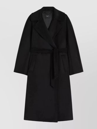 Max Mara long jacket belted waist lapel collar pockets