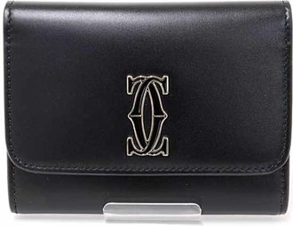 Cartier Black Leather Wallet (Bi-Fold) (Pre-Owned)