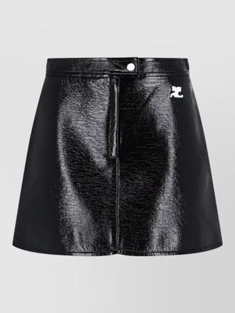 Courr&egrave;ges faux leather a-line mini skirt