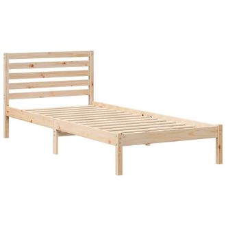 Berkfield Home with Headboard Brown 80 x 210 cm Solid pine wood in Light Beige