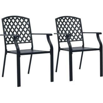 vidaXL Sillas De Jard&iacute;n Apilables 2 Unidades Acero Gris Antracita Vidaxl
