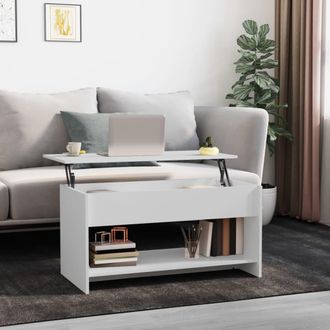 vidaXL Vidaxl - Mesa De Centro Madera De Ingenier&iacute;a Blanco 102x50x52,5 Cm