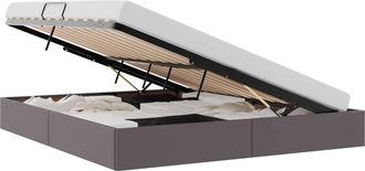 vidaXL Estructura De Cama Ottoman Gris 160 X 200 Cm Cuero Sint&eacute;tico Vidaxl