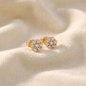 Pompeii3 3/8 Ct. Diamond Earrings Womens Studs 10k Yellow Gold