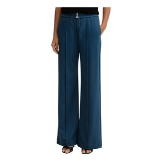 Patrizia Pepe Wide Broeken - Dames - Wijde Broeken - Blauw - S - Polyester - Broeken