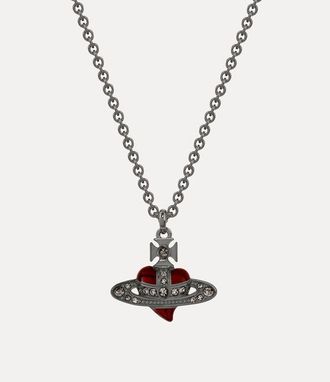 Vivienne Westwood Man. Diamante Heart Pendant Necklace Ruthenium-black-diamond-crystal-transparent-ruby Ruthenium-black-diamond-crystal-transparent-ruby Men