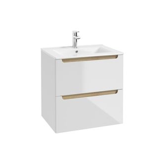 Petits Meubles Mueble lavabo encastrado 2 cajones estratificado Blanco
