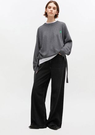 Ganni Grey Wool Mix Jumper - Size XXS/XS Viscose