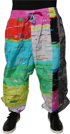Dolce & Gabbana Patchwork Jogger Trainingsbroeken - Heren - Sweatpants - Veelkleurig - 5XL - Nylon - Broeken