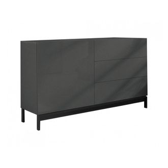 Dmora Aparador efecto madera antracita brillo 110x40h48 cm