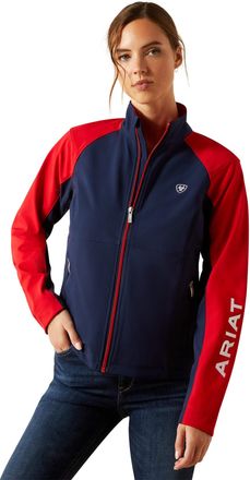 Ariat Womens Team EQ Jacket Long Sleeve in Navyt Red, Size 2X-Large, by Ariat