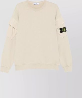 Stone Island arm patch crewneck pocket sweatshirt