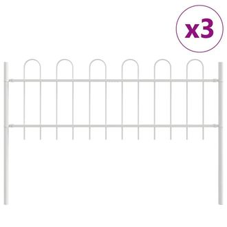 Berkfield Home Garden Fence with Hoop Top White 5.1x0.6 m Steel
