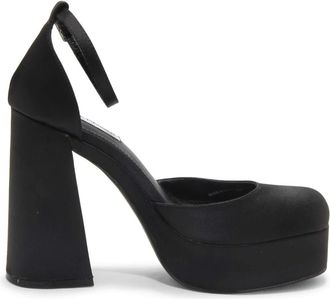 Steve Madden Zwarte Satijnen Hoge Hakken - Dames - Pumps - Zwart - 38 EU - Satijn - Schoenen